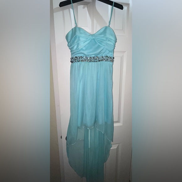 Speechless Junior Girl’s Baby Blue A-Line Beaded Bow Homecoming Dress Size 7 - Picture 1 of 12